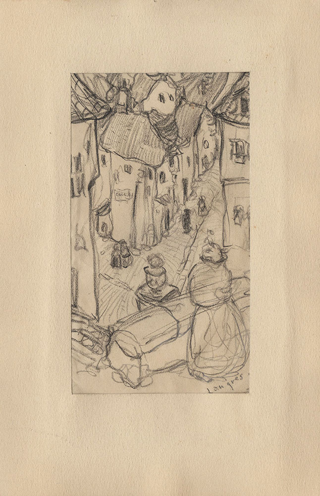 646x1000 Sketch Of The Town Of Langres - Free Digital Sketch