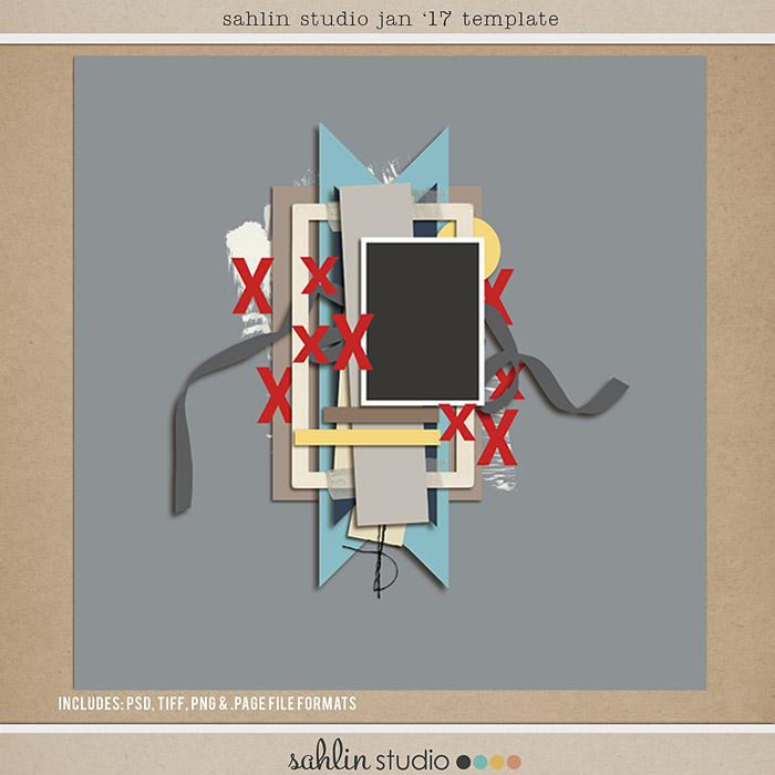 700x700 Free Digital Scrapbooking Template Sketch January 2017 - Free Digital Sketch