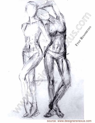 316x409 Freehand Fashion Sketches V20 Figure Drawings - Free Hand Sketch Drawing