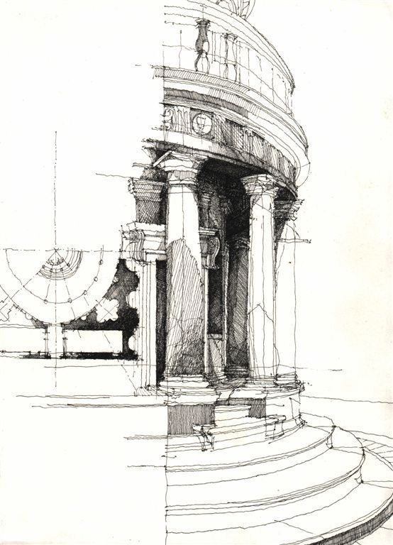 554x768 Architectural Sketches. - Free Hand Sketch Drawing