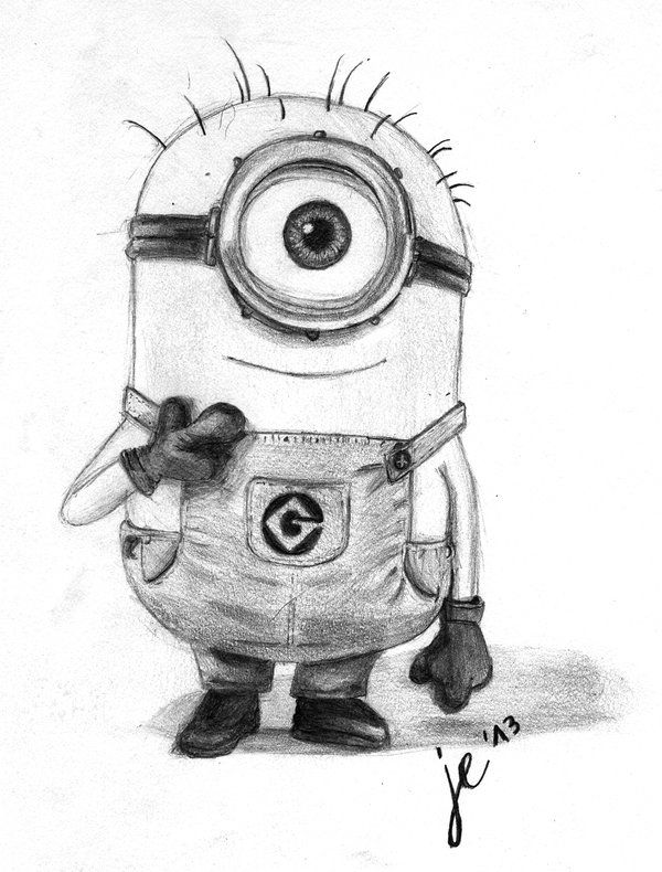 600x790 Drawings Of Minions Minion - Free Hand Sketch Drawing