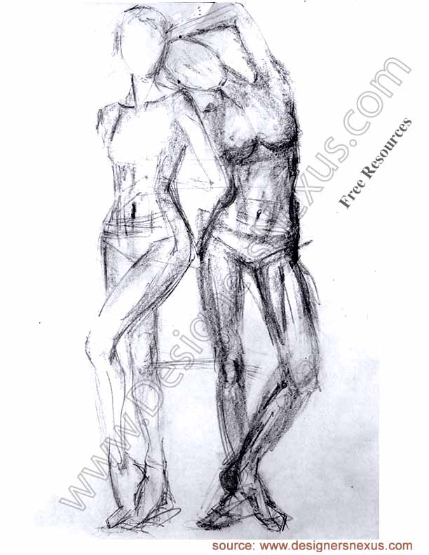 612x792 Freehand Fashion Sketches V20 Figure Drawings - Free Hand Sketching