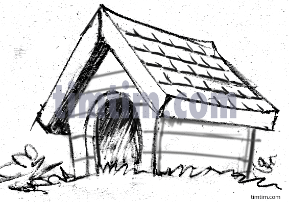 566x396 Free Drawing Of A Dog House Sketch From The Category Pets - Free House Sketch
