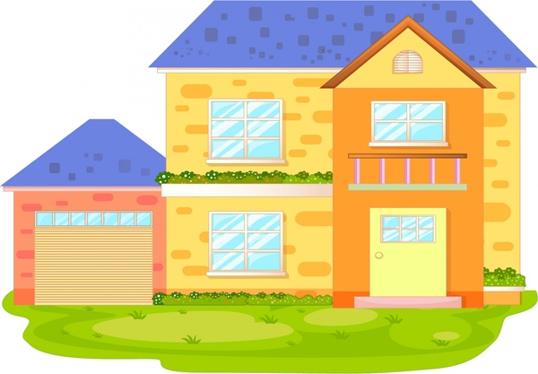 600x417 Private House Sketch Colored Two Storey Design Free Vector In - Free House Sketch