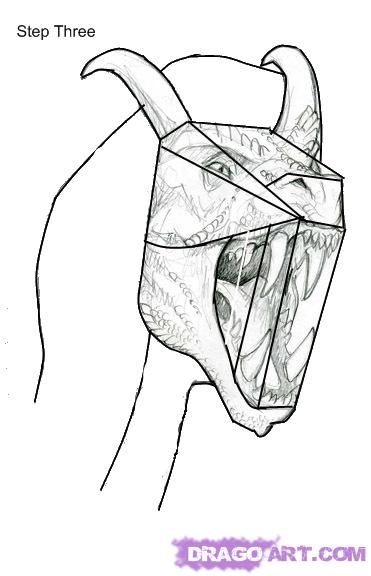 371x576 How To Draw A Dragon Head, Step By Step, Dragons, Draw A Dragon - Free Online Sketch Pad