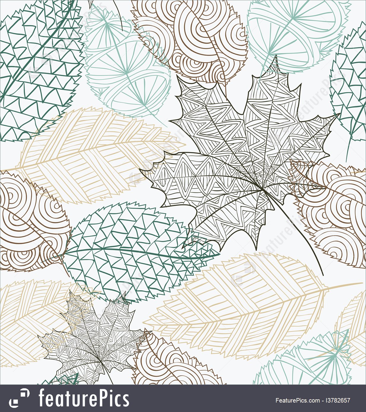 1234x1392 Abstract Patterns Sketch Style Leaves Seamless Pattern Background - Free Sketch Patterns
