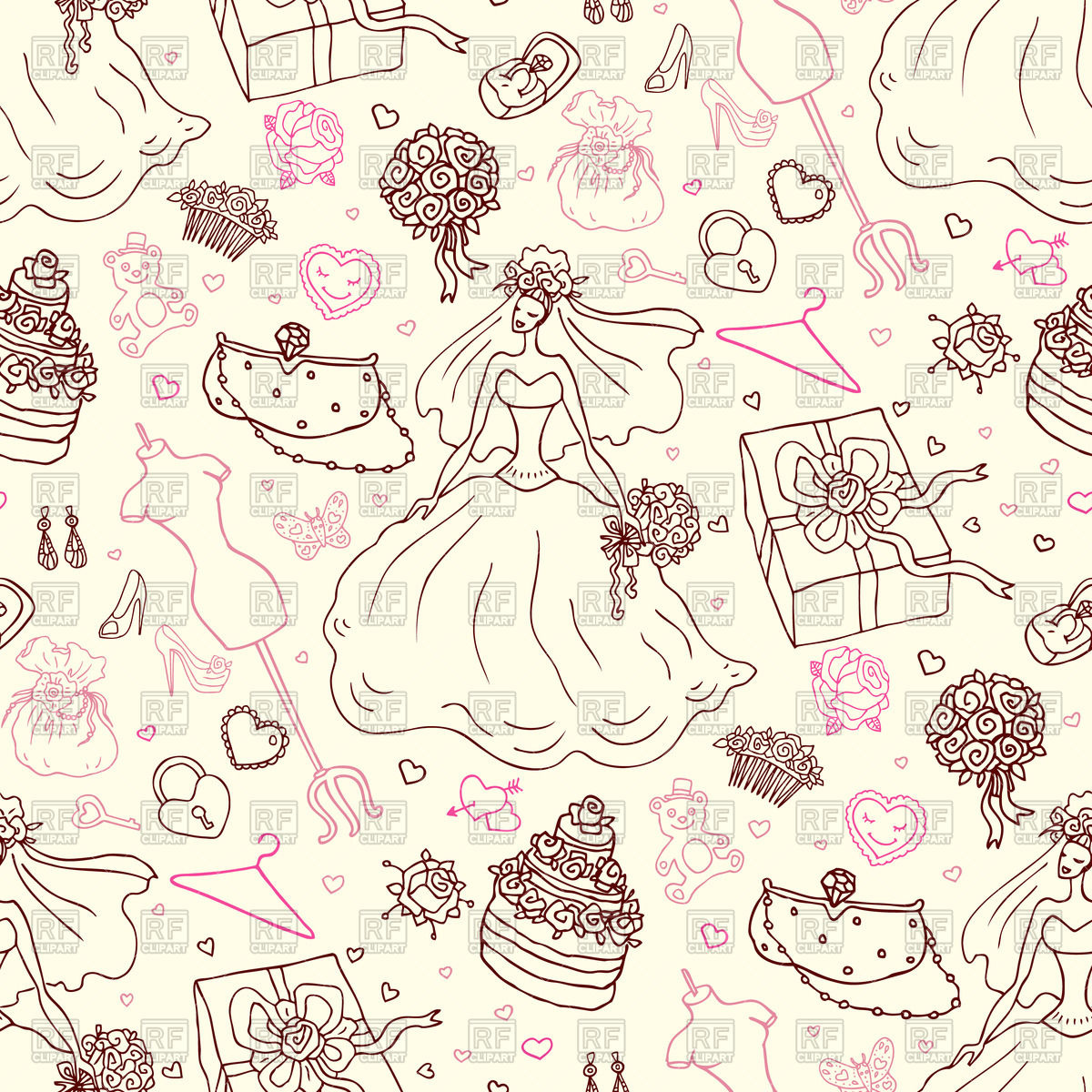 1200x1200 Seamless Wedding Pattern - Free Sketch Patterns