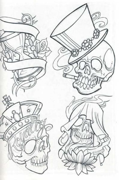 397x600 Tattoo Sketches Skull Tattoo Flash For Free, Skull, Tattoos - Free Tattoo Sketches