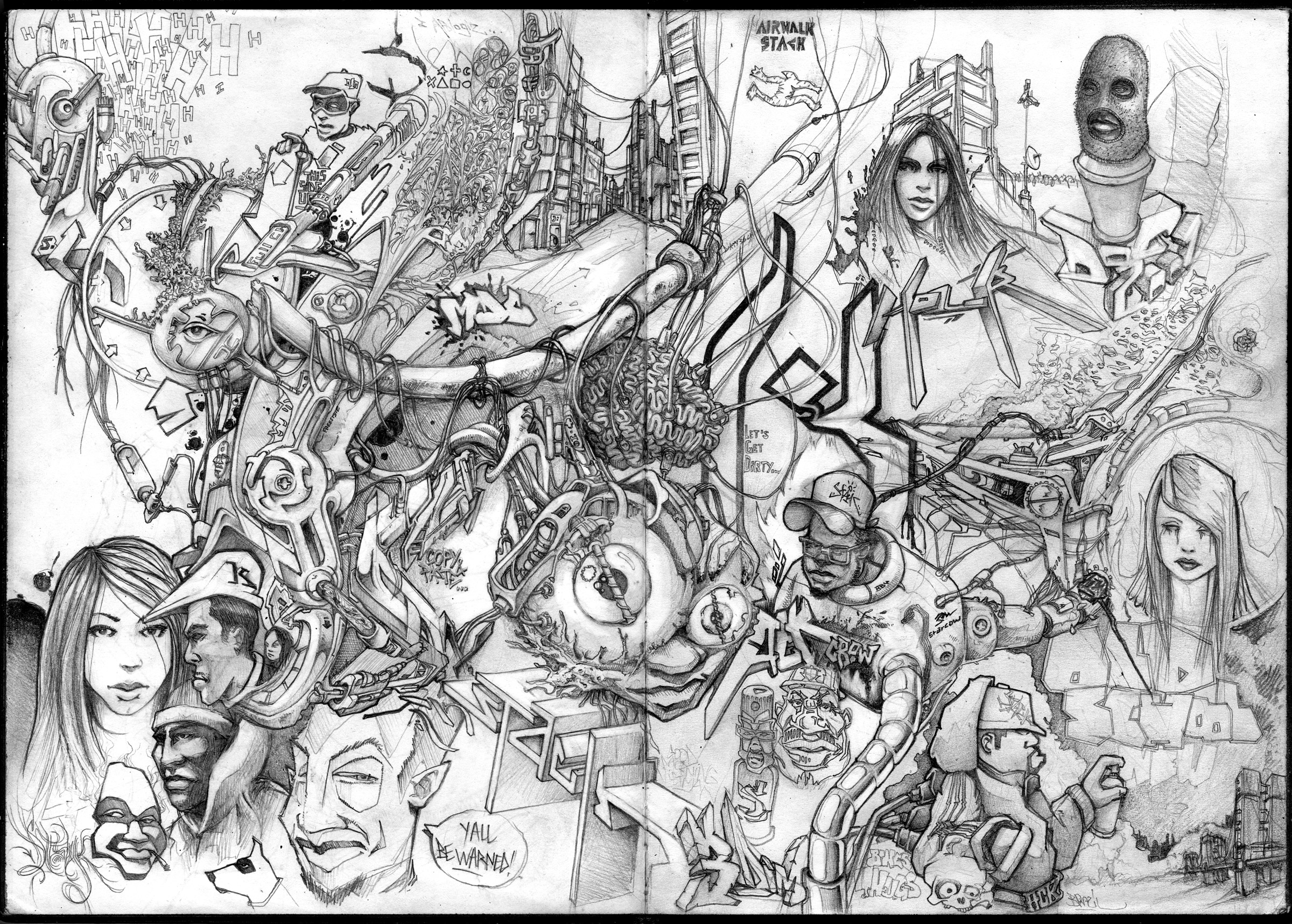 2400x1717 Mr Stack Graffiti - Freestyle Sketches