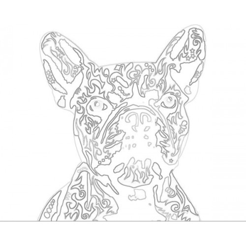 500x500 French Bulldog Pop Art Sketch For Canvas Painting - French Bulldog Sketch