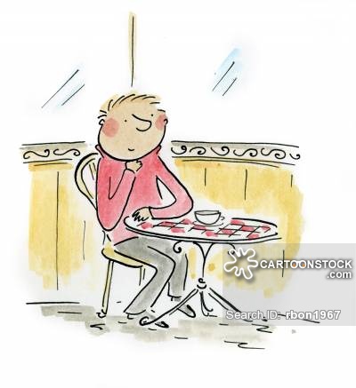 400x437 French Cafes Cartoons And Comics - French Cafe Sketch