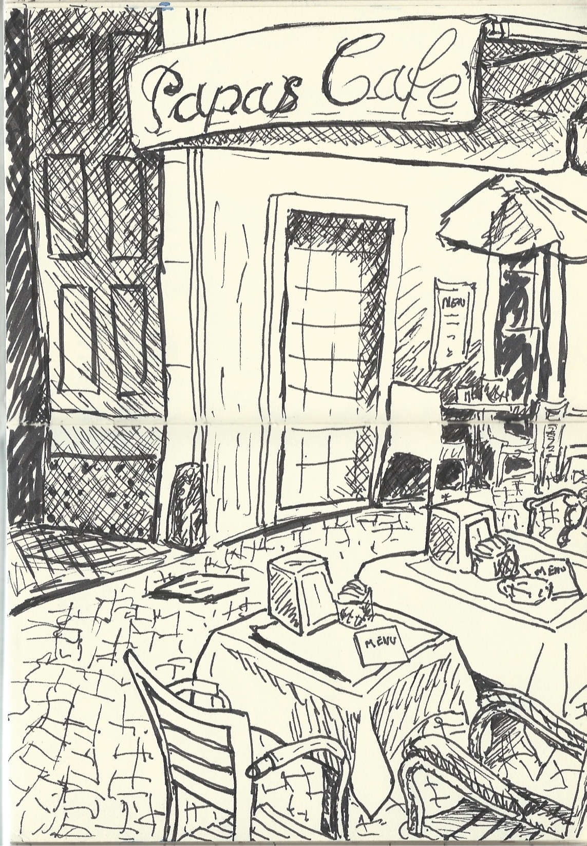 1143x1646 October 2013 Sketches Of Roma - French Cafe Sketch
