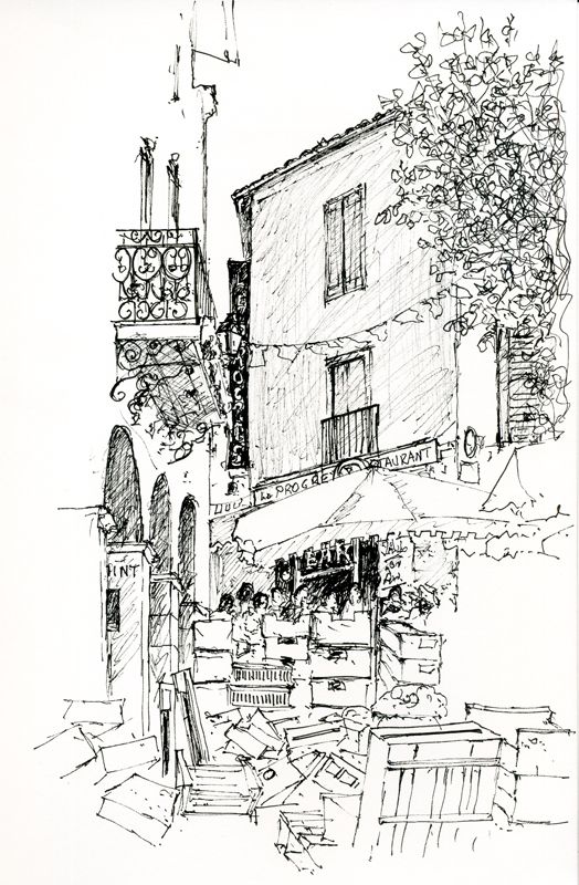 524x800 Drawings Of French Cafe - French Cafe Sketch