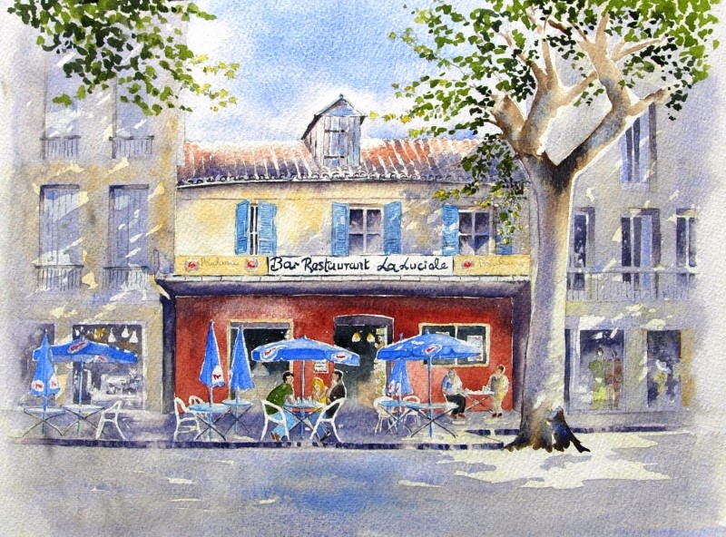 800x592 Pilgramswatercolours - French Cafe Sketch