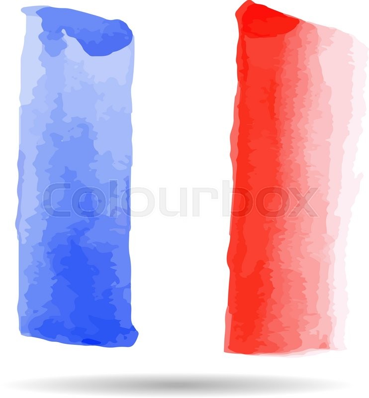 742x800 Emblem Of The French Flag. Water Color. Vector Illustration - French Flag Sketch