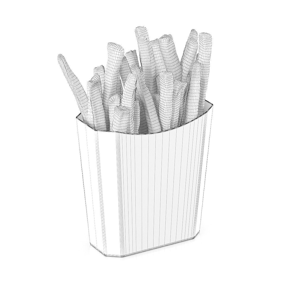 1200x1200 French Fries 3d Cgtrader - French Fries Sketch