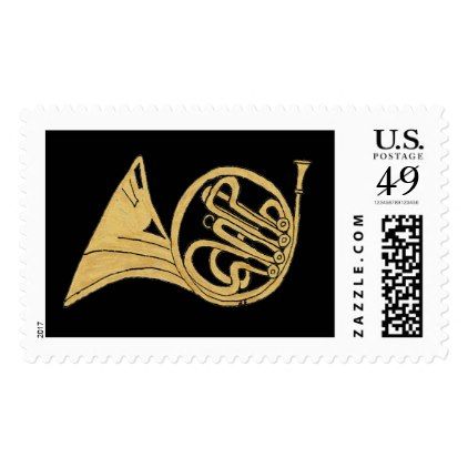 422x422 French Horn Musical Instrument Drawing Postage - French Horn Sketch