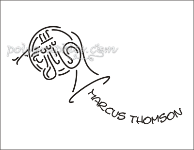 400x309 French Horn Sketch Card Details - French Horn Sketch