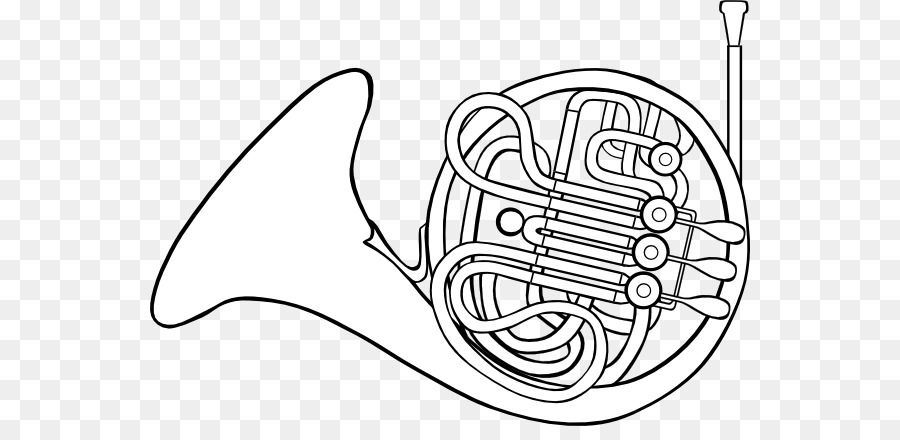 900x440 French Horns Drawing Clip Art - French Horn Sketch