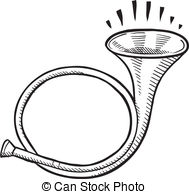 189x194 French Horn Doodle Vectors - French Horn Sketch