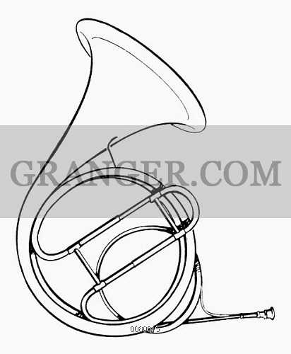 412x500 Image Of French Horn. - French Horn Sketch
