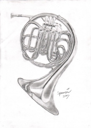 316x446 Instruments - French Horn Sketch