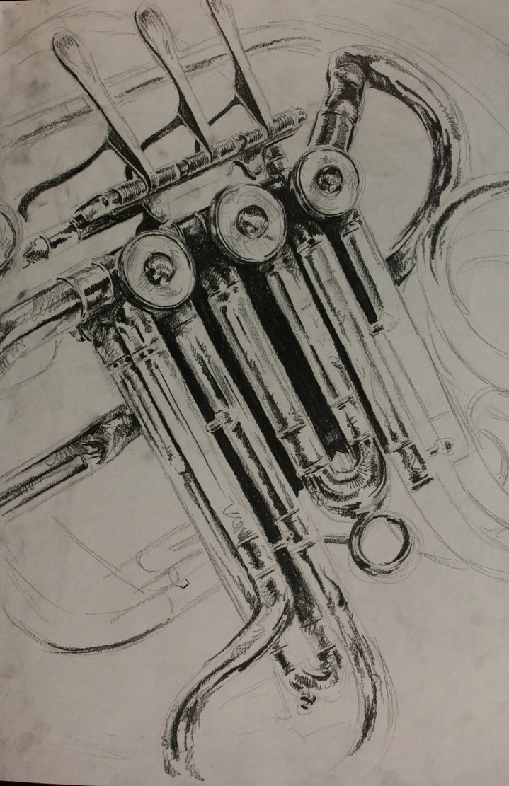 719x1111 Quick Sketch, French Horn By Spawnofkane - French Horn Sketch