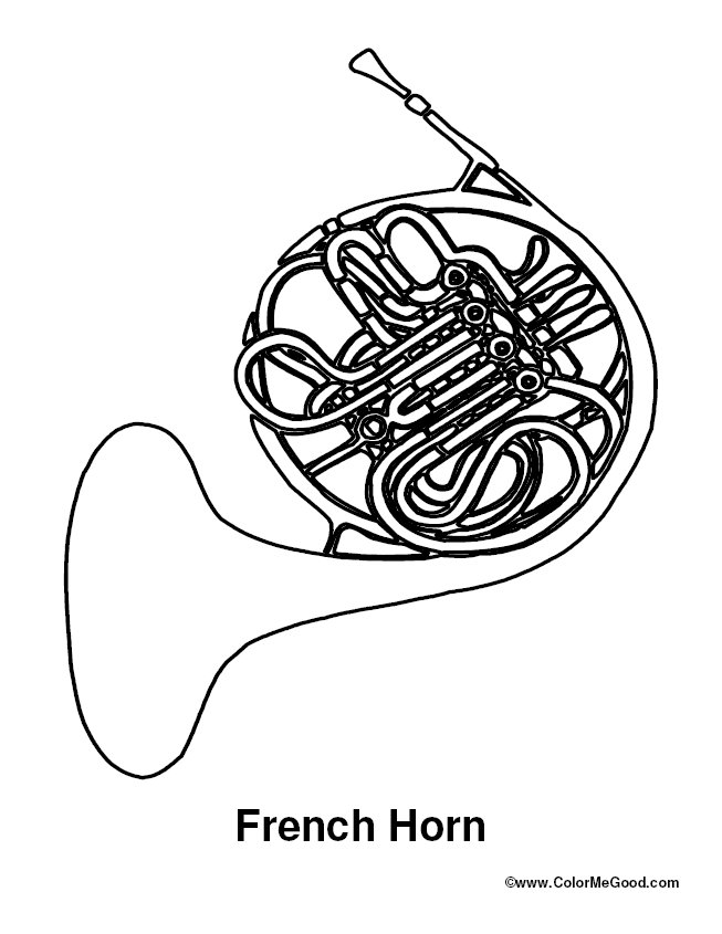653x845 French Horn Coloring - French Horn Sketch