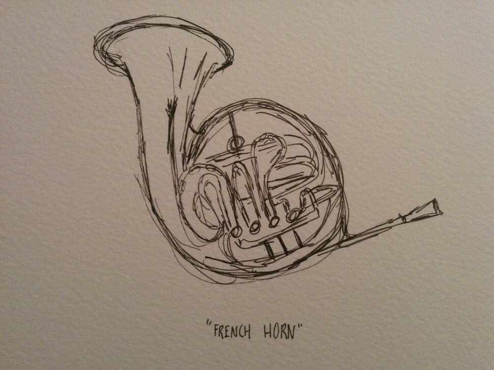 1000x750 Day 41 - French Horn Sketch