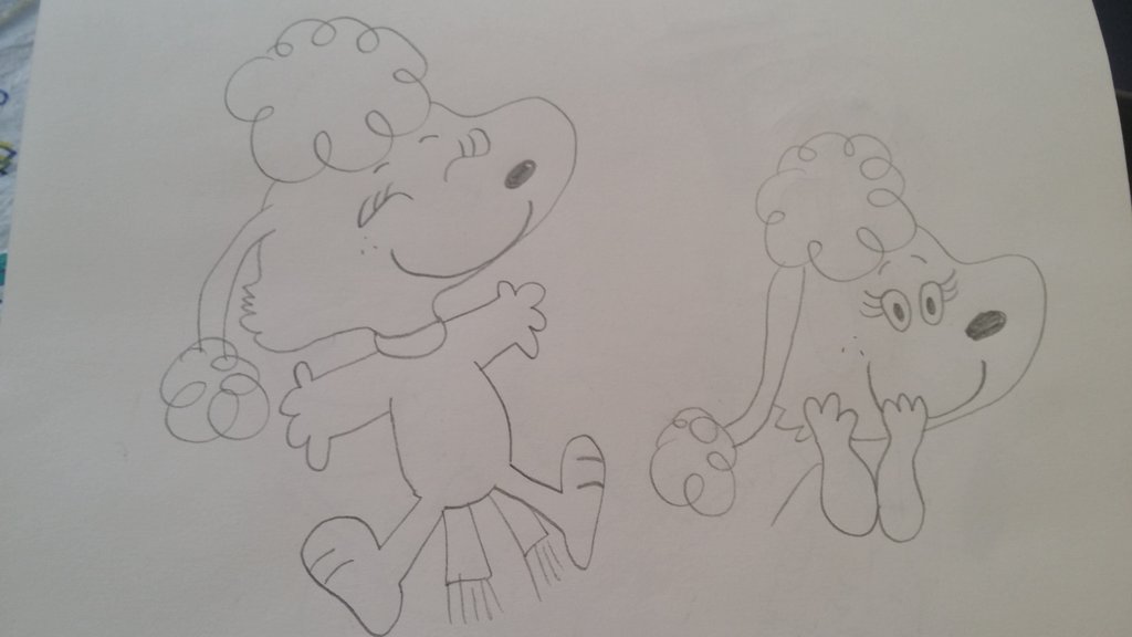 1024x576 French Poodle In Distress By Mileymouse101 - French Poodle Sketch