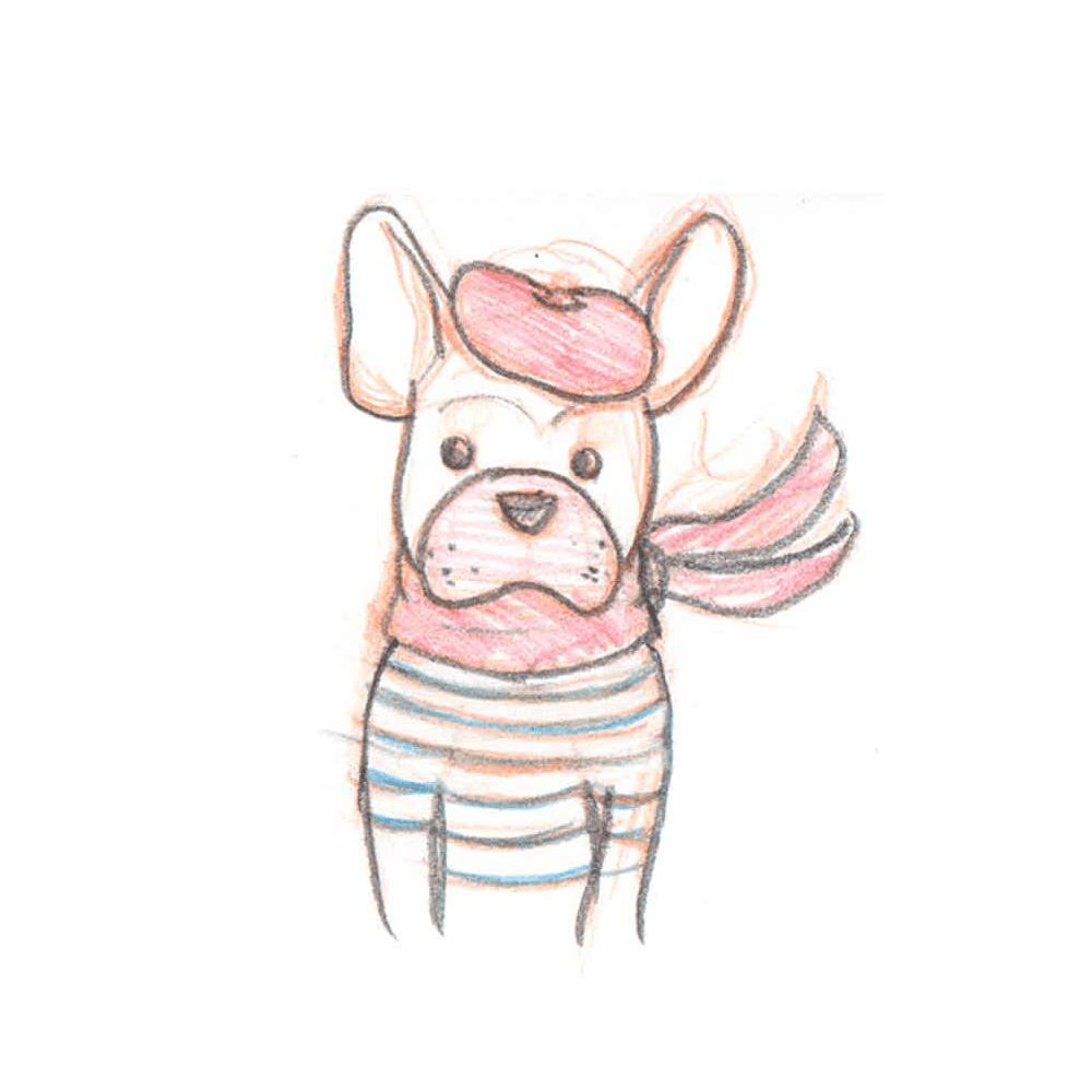 1000x1000 Optimizely Mascot - French Poodle Sketch