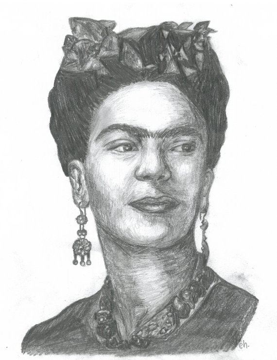 570x739 Frida Kahlo Sketch Digital Pdf - Frida Kahlo Sketch