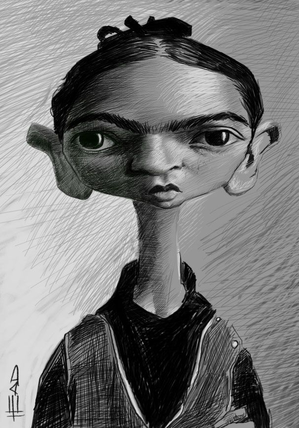 607x868 Frida Kahlo Sketch By ~manohead Artartist 1 - Frida Kahlo Sketch