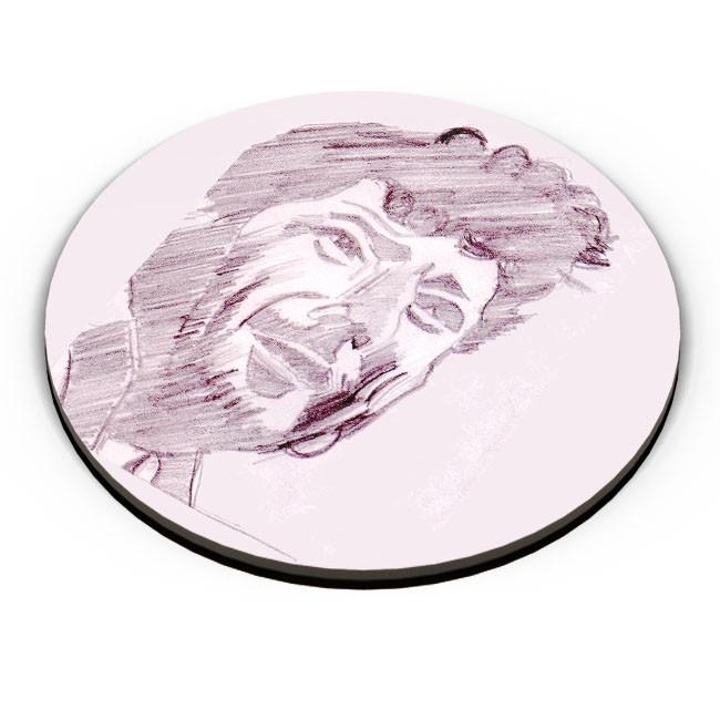 650x650 Movies Fridge Magnets Amjad Khan Sketch Painting Sketch - Fridge Sketch