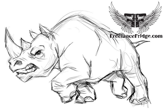 700x466 Rhino Sketch Freelance Fridge Illustration Amp Character Design - Fridge Sketch
