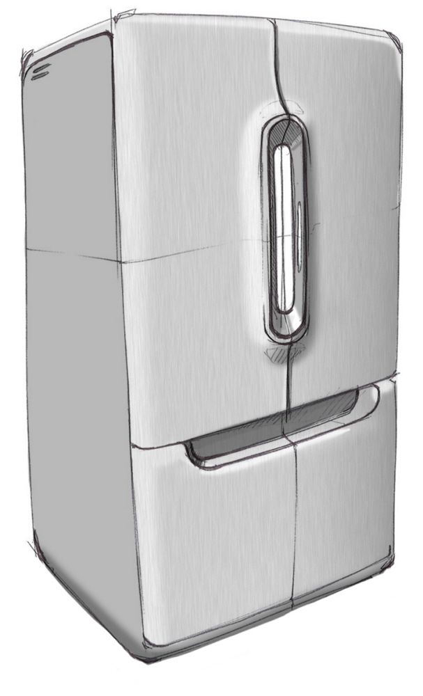 607x1000 Samsung French Door Fridge By Ryan Callahan - Fridge Sketch