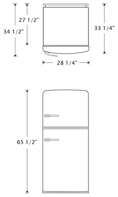235x393 Studio Fridge Retro Refrigerator Collection Big Chill - Fridge Sketch