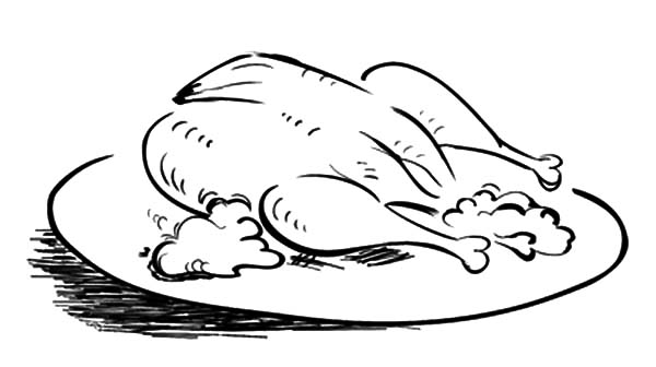 600x336 Fried Chicken Coloring Pages - Fried Chicken Sketch