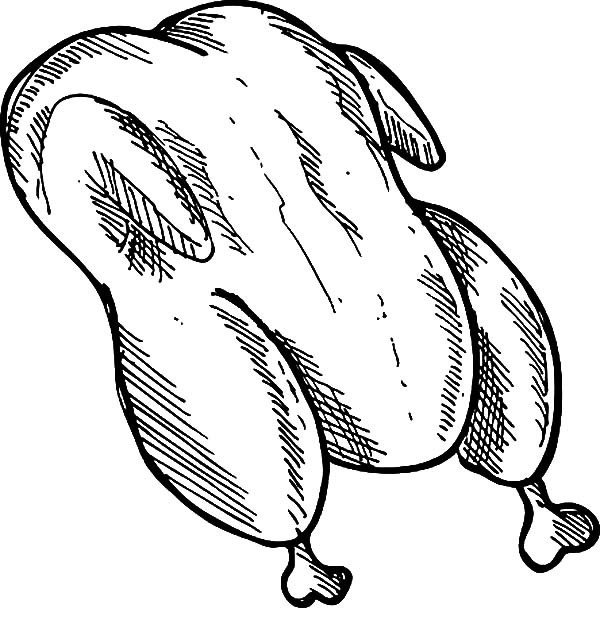 600x635 Sketch Of Fried Chicken Coloring Pages - Fried Chicken Sketch