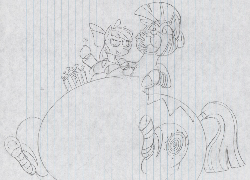993x713 Applebloon Feeding Zecora More Fried Chicken Sketch By Virus 20 - Fried Chicken Sketch