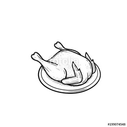 260x260 Download Gezeichnet Clipart Fried Chicken Barbecue - Fried Chicken Sketch