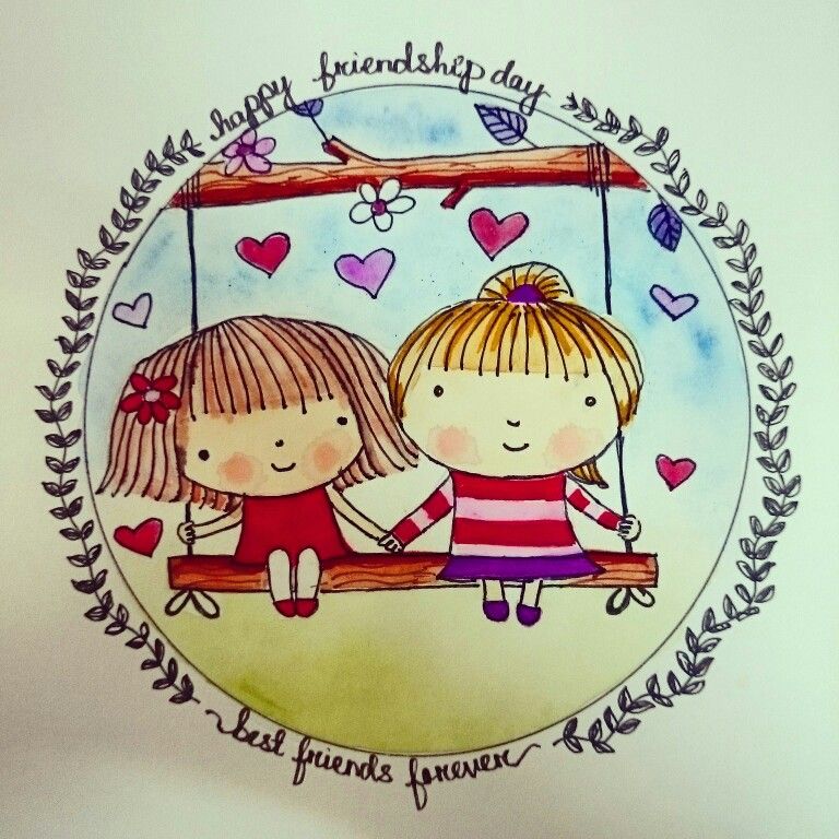 768x768 Happy Friendship Day, Bffs, Bestie, Friends For Life, Love - Friendship Day Sketch