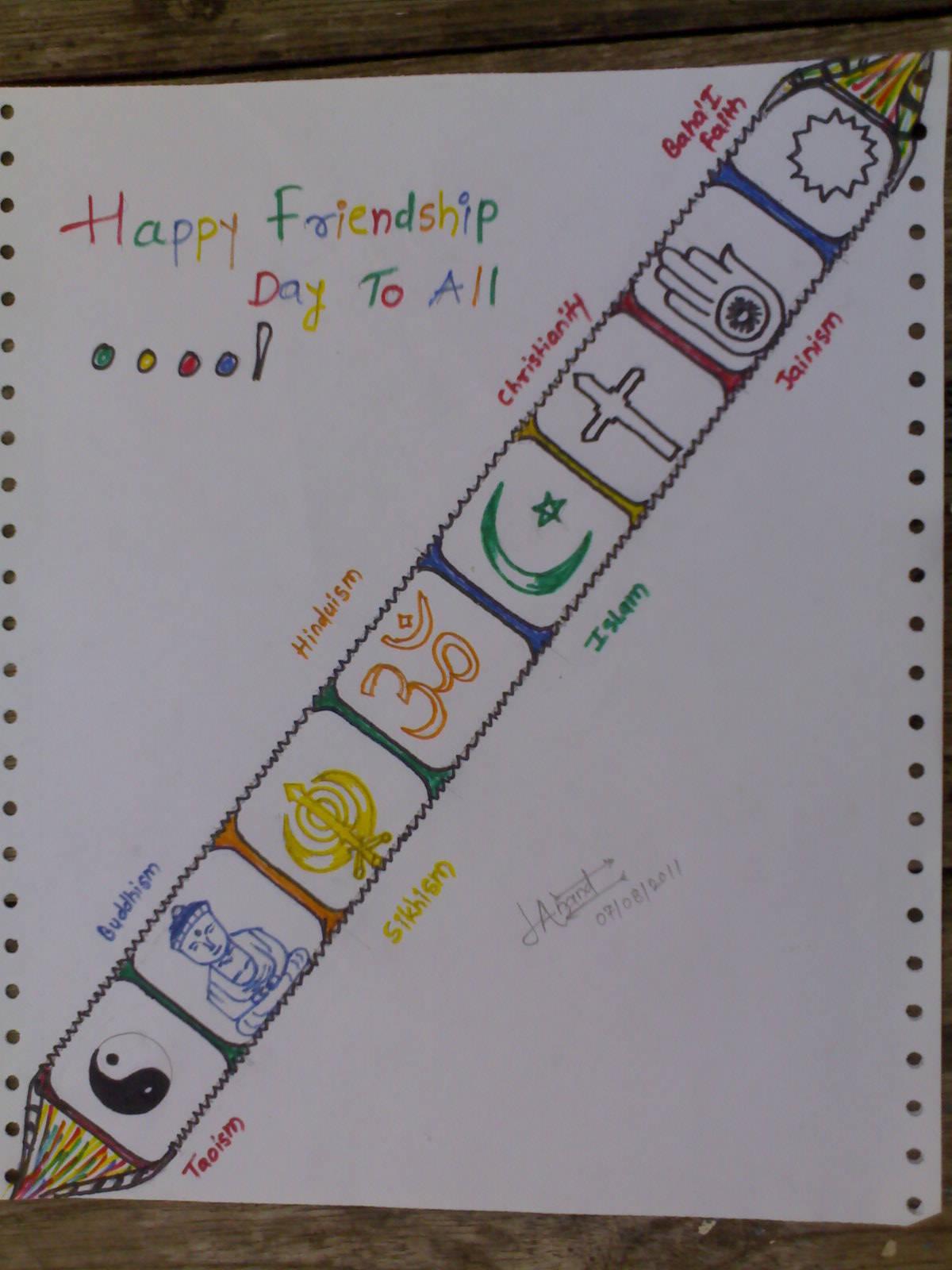1200x1600 Painting Made By Andy On Friendship Day - Friendship Day Sketch
