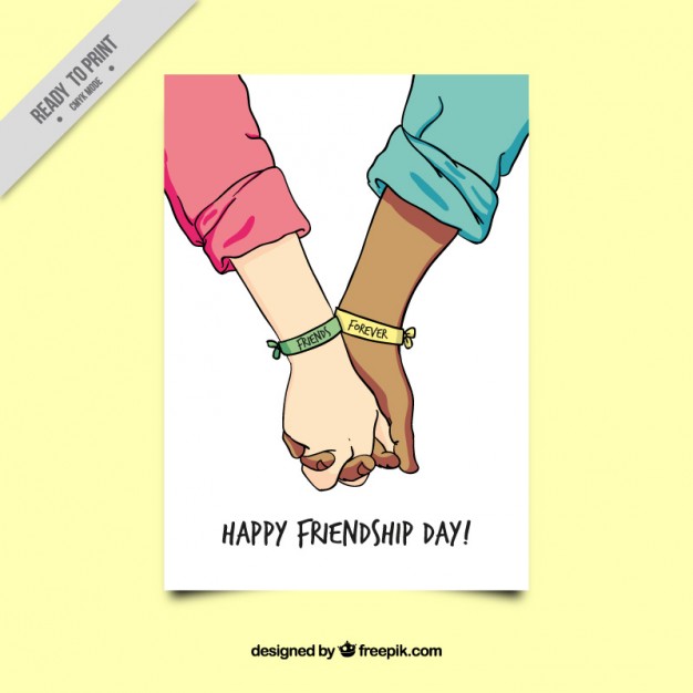 626x626 Sketch United Hands Friendship Card Vector Free Download - Friendship Day Sketch