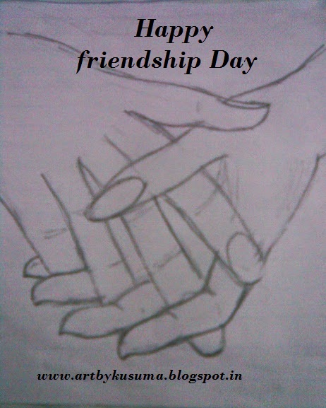 462x577 Pencil Sketches Friendship Day....!!!!! - Friendship Day Sketch