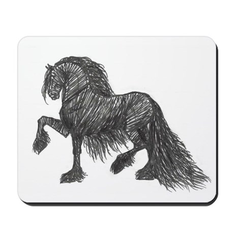 460x460 Friesian Mouse Pads - Friesian Sketch