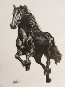 225x300 Horse Sketch Drawing Friesian Stallion Pencil Portrait. Artist - Friesian Sketch