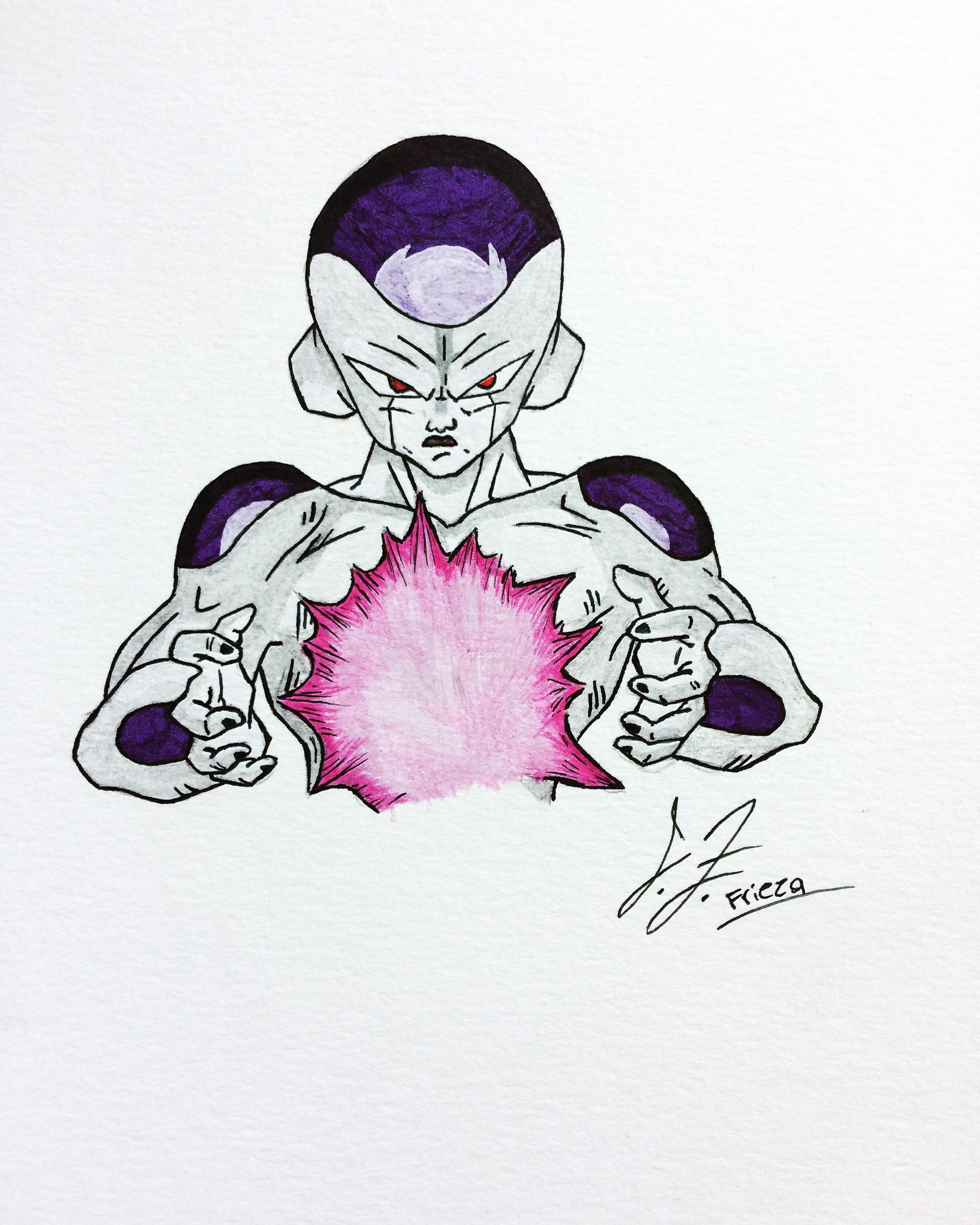 2448x3060 Oc] Frieza Sketch I Did Yesterday, 9x12 Color Pencil. Dbz - Frieza Sketch