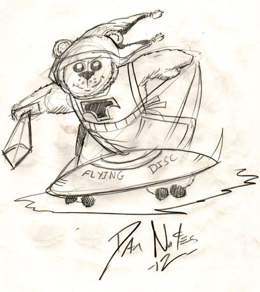 520x584 Quick Sketch Challenge By Dan Nokes A Teddy Bear Tale Tristan - Frisbee Sketch