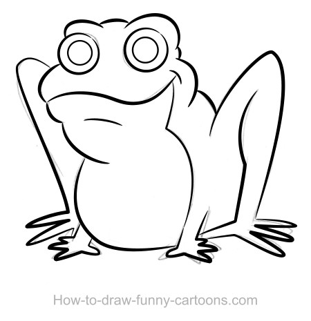 450x465 Frog Drawings (Sketching + Vector) - Frog Pencil Sketch